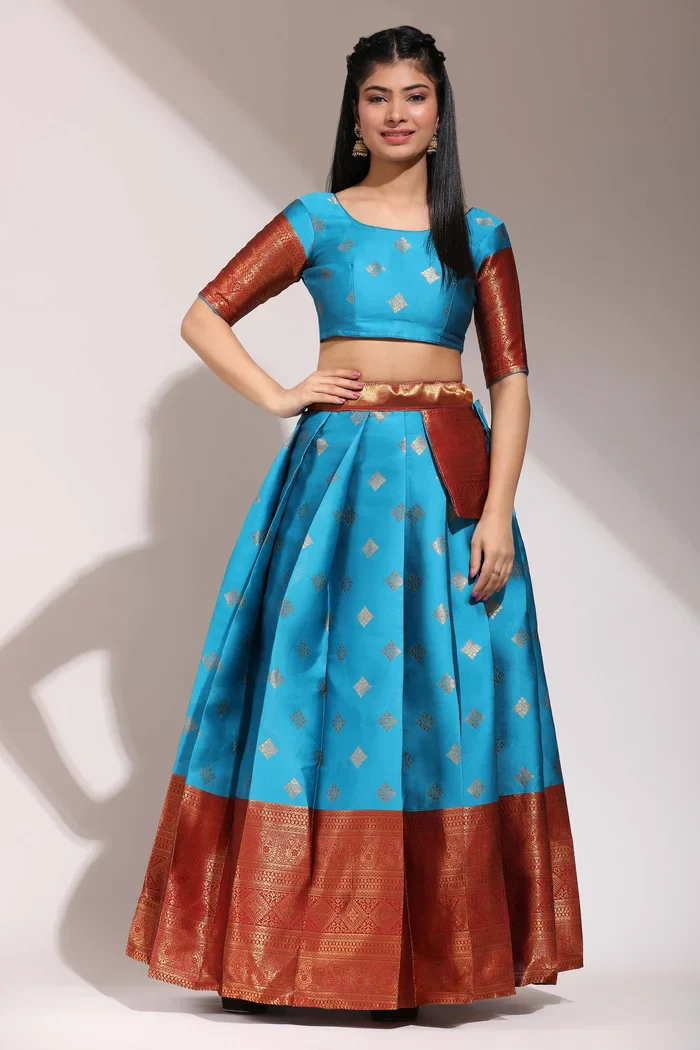South Indian Festival Traditional Half Saree VedPattu - Image 18