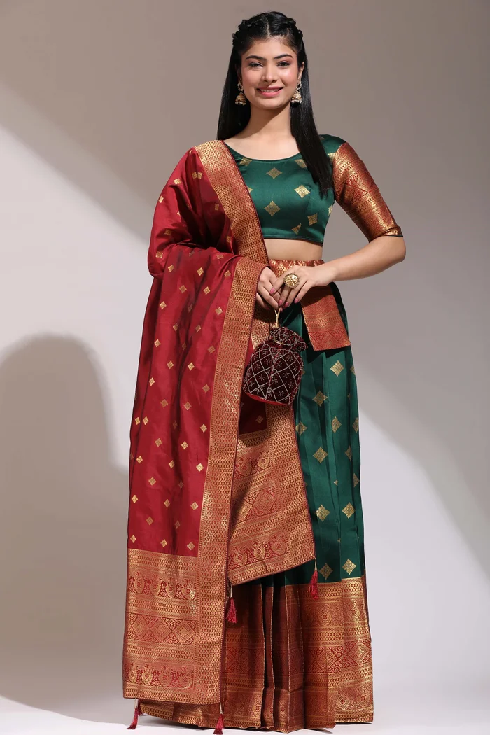 South Indian Festival Traditional Half Saree VedPattu - Image 24