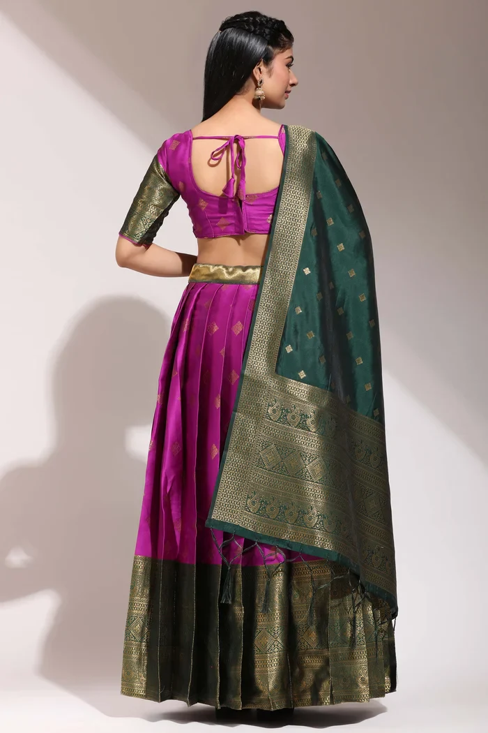 South Indian Festival Traditional Half Saree VedPattu - Image 45