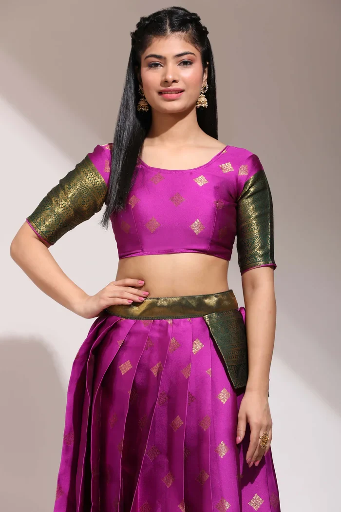 South Indian Festival Traditional Half Saree VedPattu - Image 51
