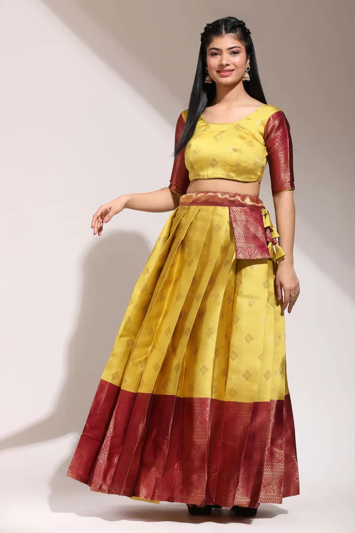 South Indian Festival Traditional Half Saree VedPattu - Image 6