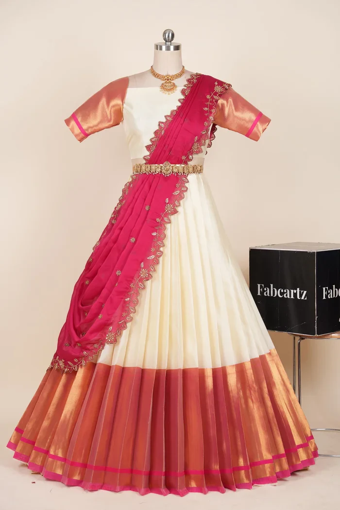 South Indian Festival Traditional Half Saree Zara - Image 45