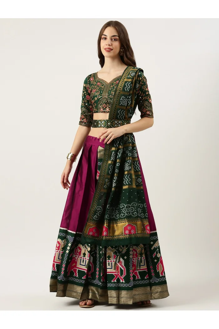 South Indian Festival Traditional Half Saree Prekshu - Image 11