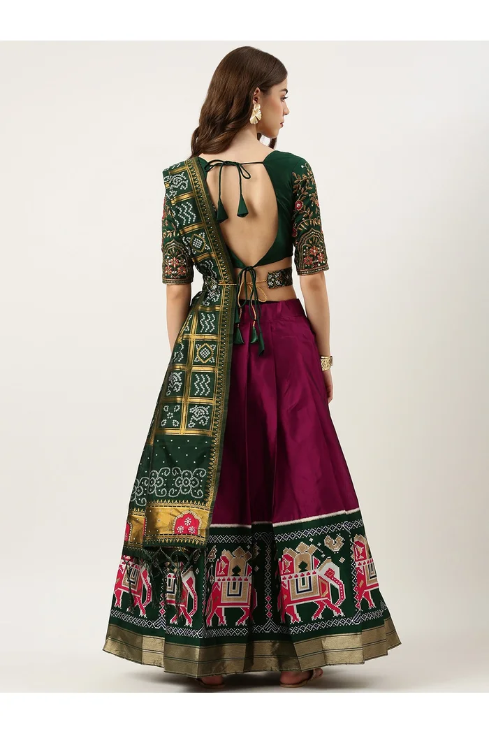 South Indian Festival Traditional Half Saree Prekshu - Image 12