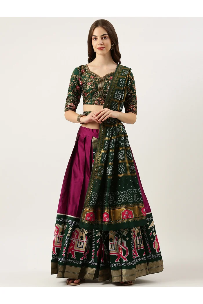 South Indian Festival Traditional Half Saree Prekshu - Image 13