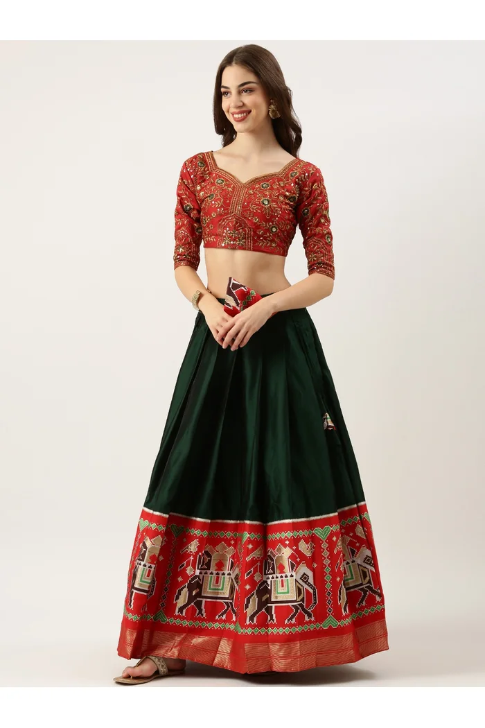 South Indian Festival Traditional Half Saree Prekshu - Image 24