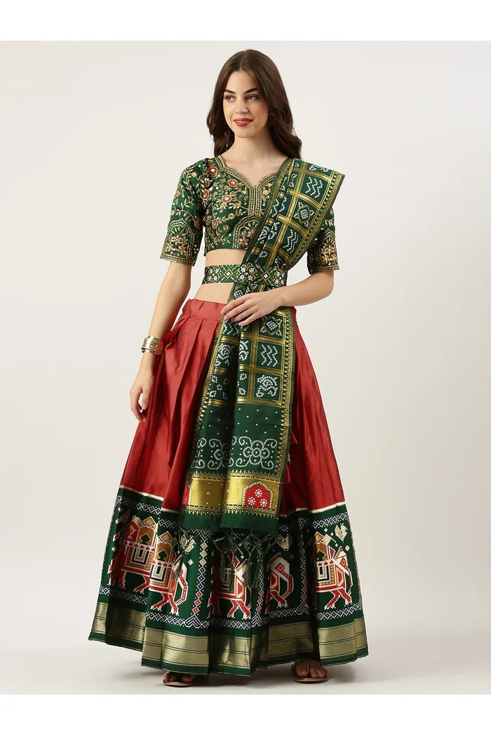 South Indian Festival Traditional Half Saree Prekshu - Image 3