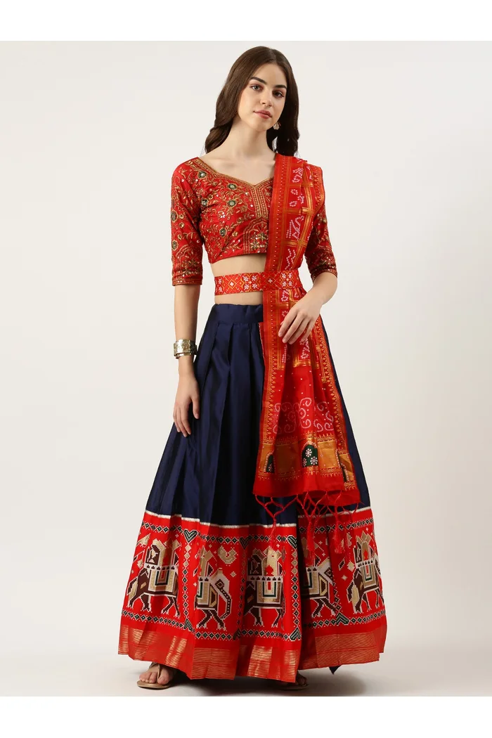 South Indian Festival Traditional Half Saree Prekshu - Image 30