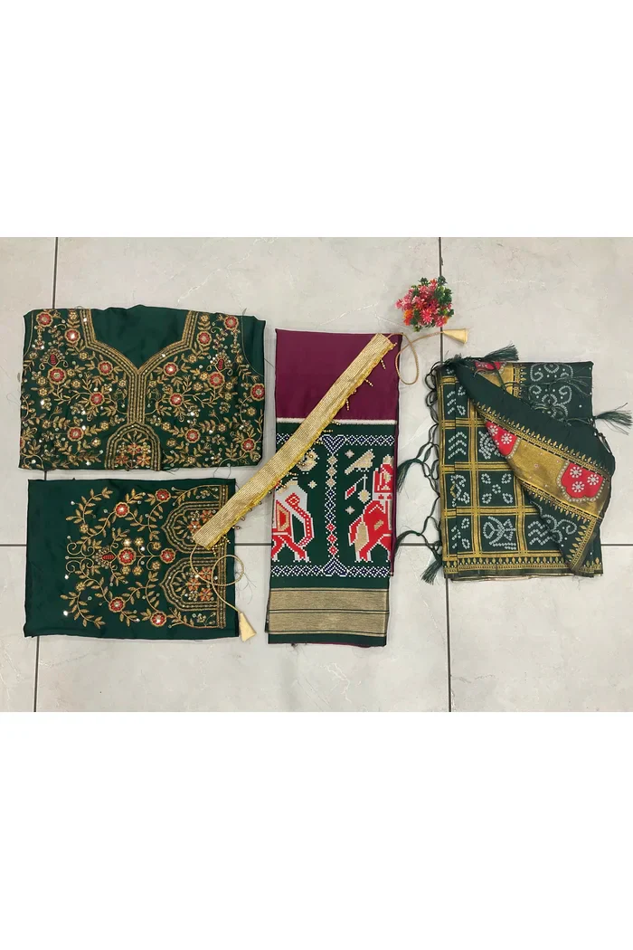 South Indian Festival Traditional Half Saree Prekshu - Image 47