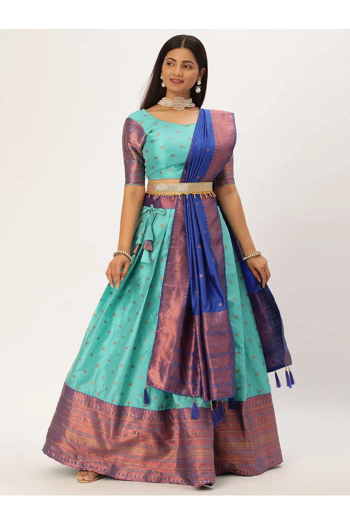 South Indian Festival Traditional Half Saree Sahithi - Image 13