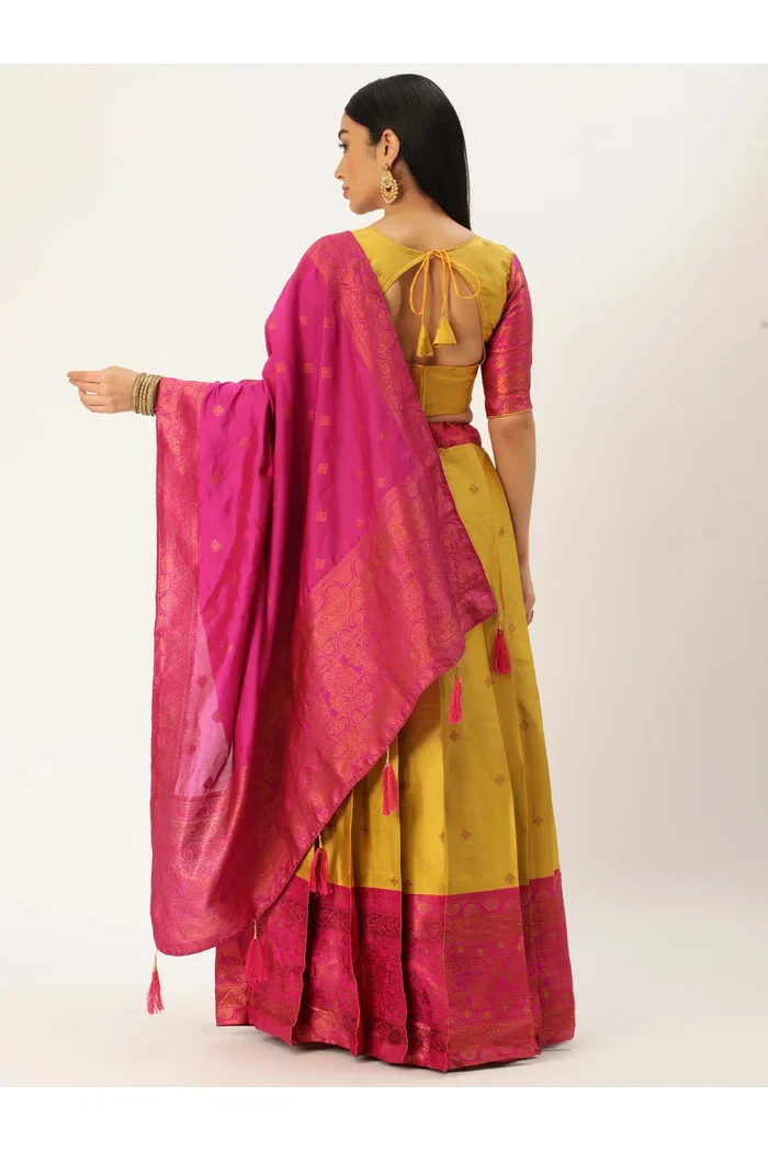 South Indian Festival Traditional Half Saree SquarePAttu - Image 11
