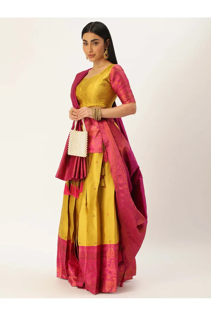 South Indian Festival Traditional Half Saree SquarePAttu - Image 12