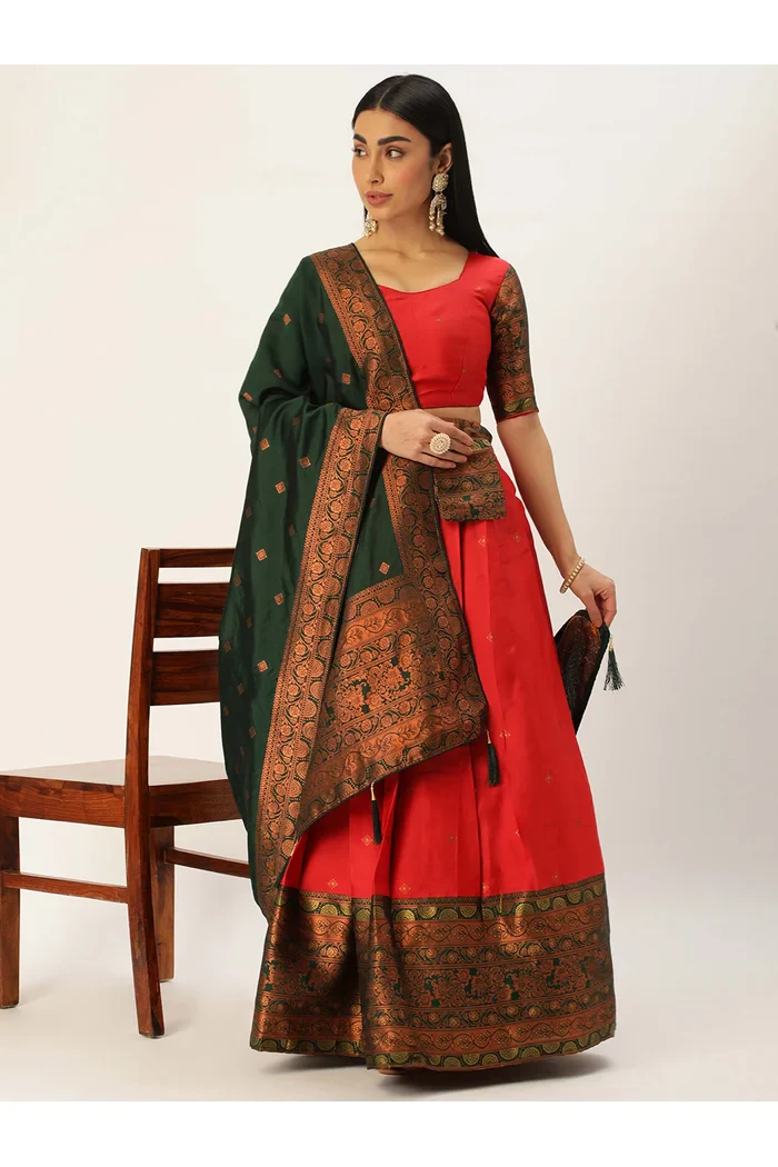 South Indian Festival Traditional Half Saree SquarePAttu - Image 28