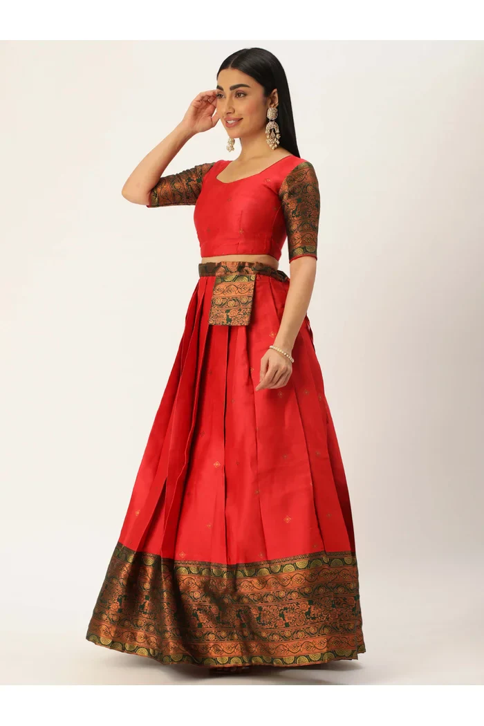 South Indian Festival Traditional Half Saree SquarePAttu - Image 31