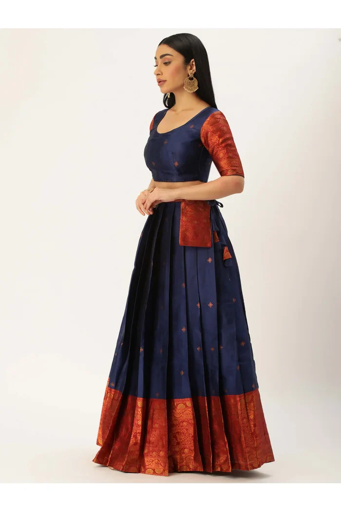 South Indian Festival Traditional Half Saree SquarePAttu - Image 39