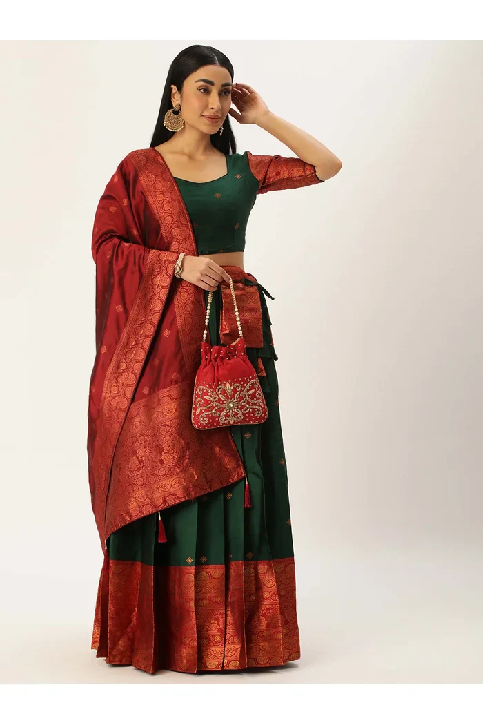 South Indian Festival Traditional Half Saree SquarePAttu - Image 45