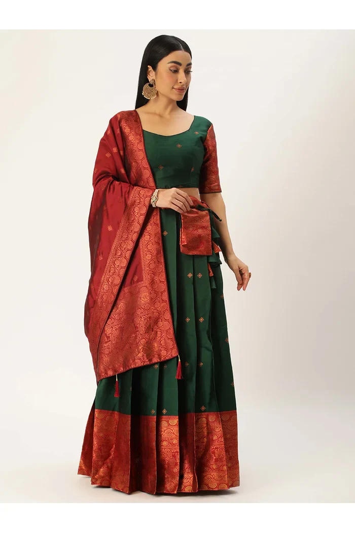 South Indian Festival Traditional Half Saree SquarePAttu - Image 47
