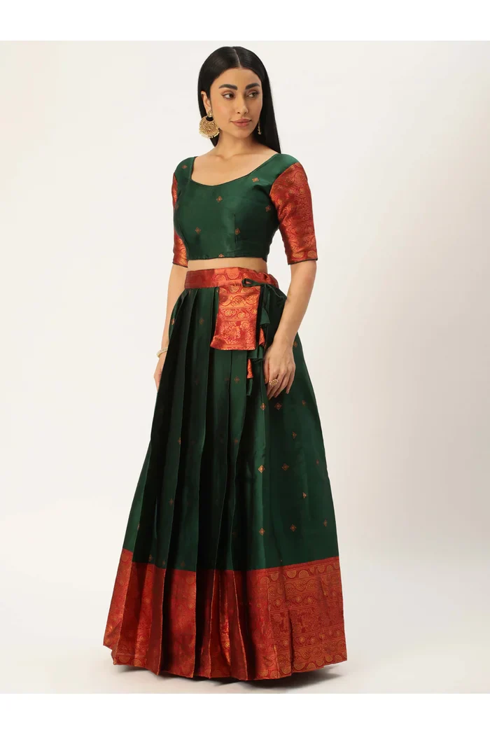 South Indian Festival Traditional Half Saree SquarePAttu - Image 48