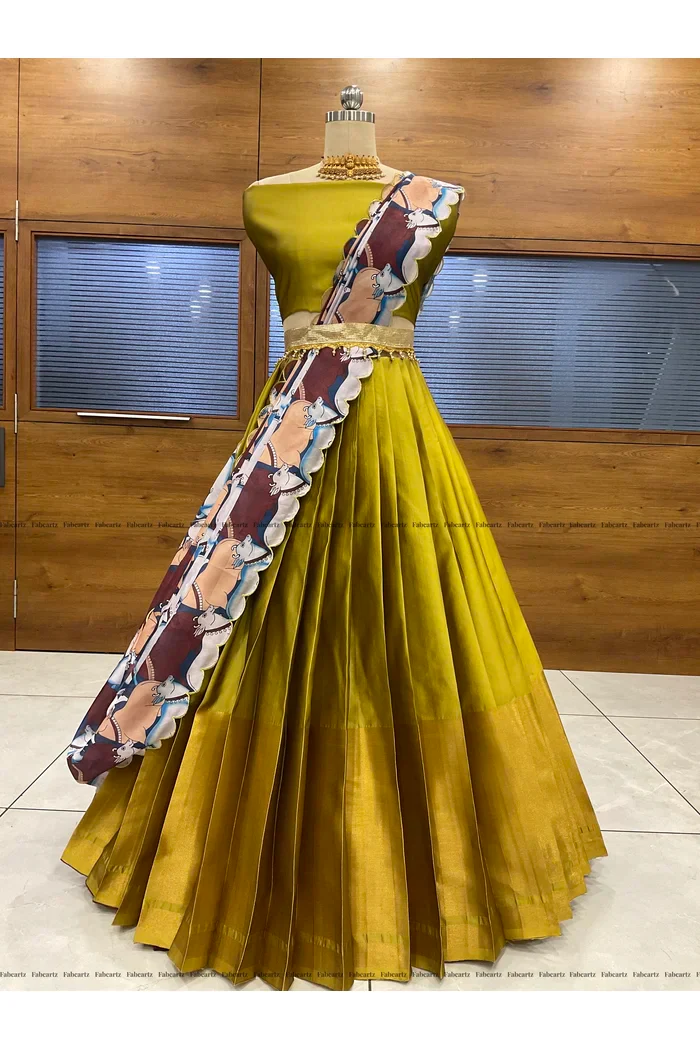 South Indian Festival Traditional Half Saree CowPAttu - Image 15