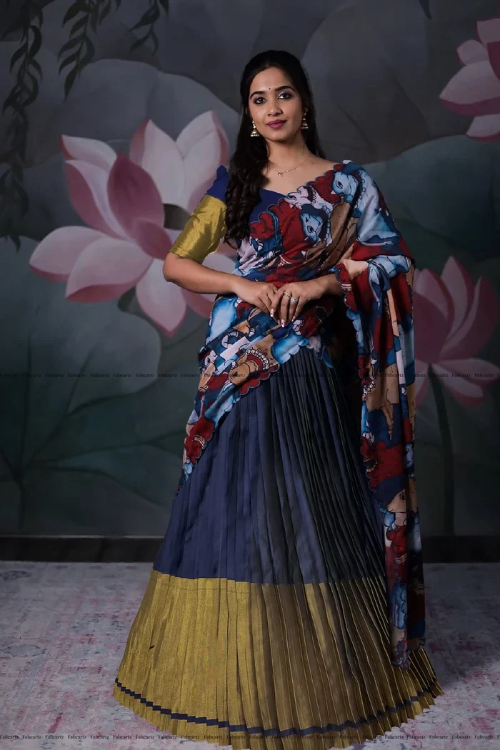 South Indian Festival Traditional Half Saree CowPAttu - Image 28