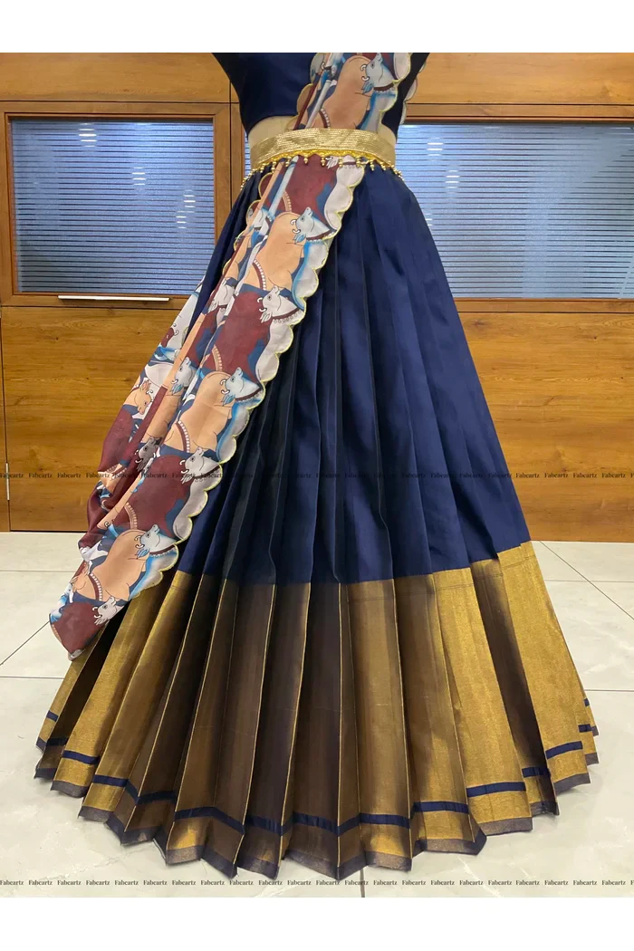 South Indian Festival Traditional Half Saree CowPAttu - Image 33