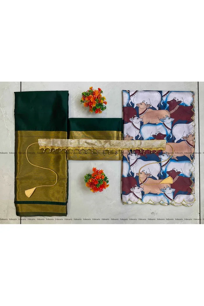South Indian Festival Traditional Half Saree CowPAttu - Image 42