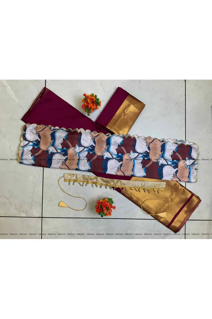 South Indian Festival Traditional Half Saree CowPAttu - Image 59