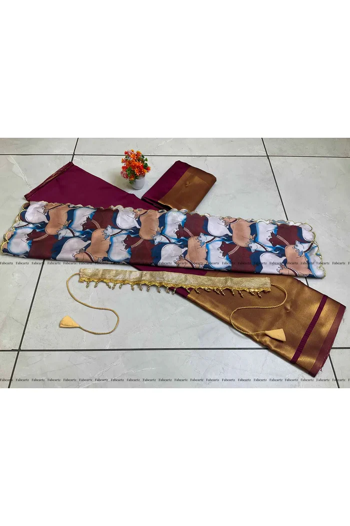 South Indian Festival Traditional Half Saree CowPAttu - Image 60