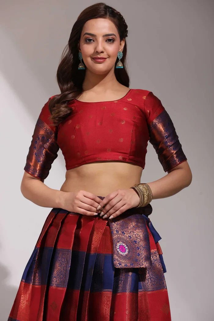 South Indian Festival Traditional Half Saree Vishnu - Image 15