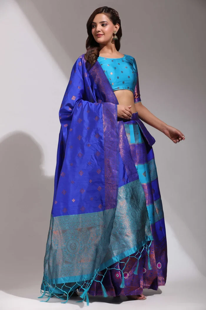 South Indian Festival Traditional Half Saree Vishnu - Image 19