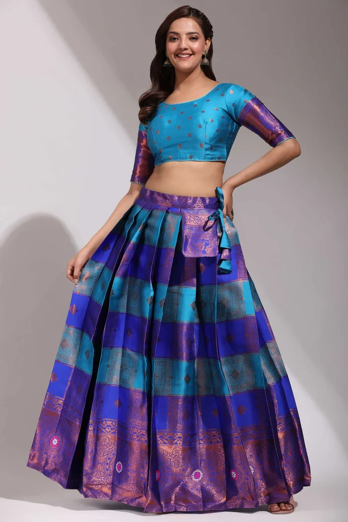 South Indian Festival Traditional Half Saree Vishnu - Image 23