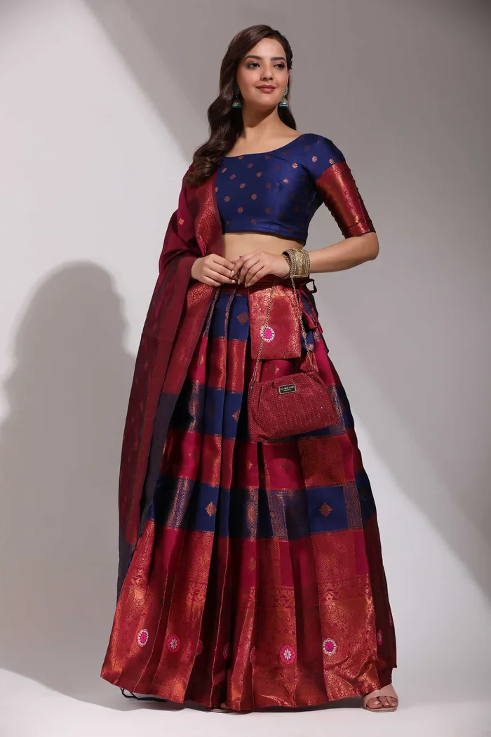 South Indian Festival Traditional Half Saree Vishnu - Image 29