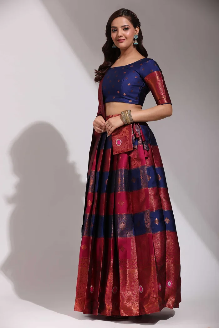 South Indian Festival Traditional Half Saree Vishnu - Image 32