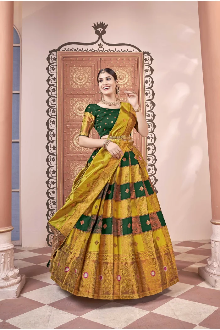 South Indian Festival Traditional Half Saree Vishnu - Image 40