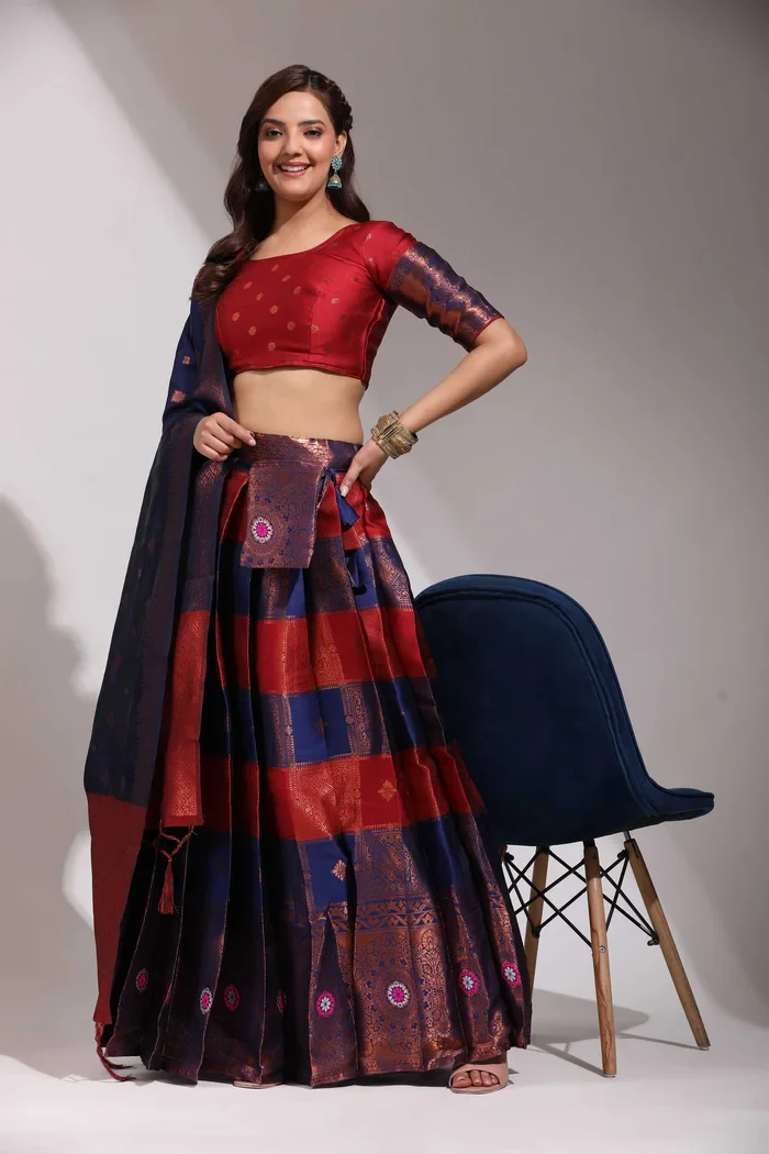 South Indian Festival Traditional Half Saree Vishnu - Image 8
