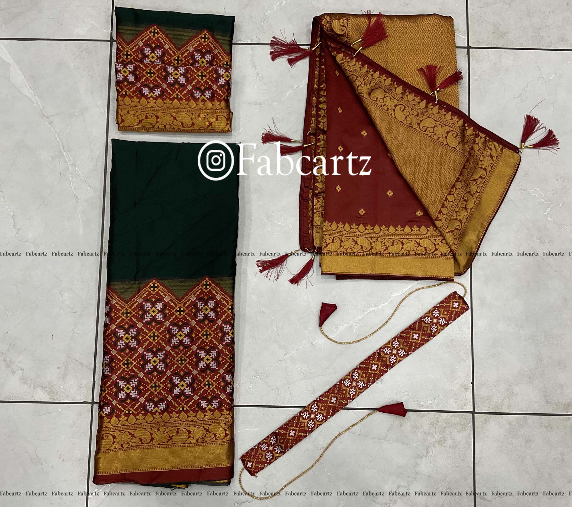 South Indian Festival Traditional Half Saree Patola - Image 45