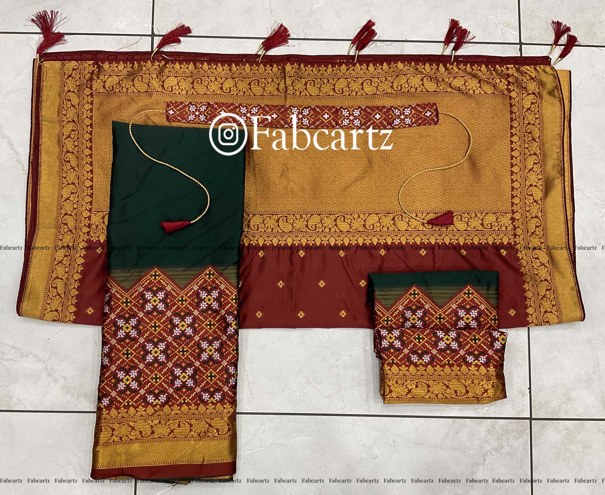 South Indian Festival Traditional Half Saree Patola - Image 46