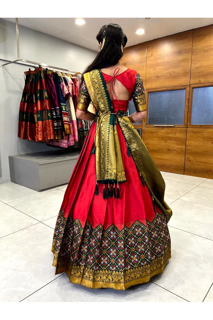 South Indian Festival Traditional Half Saree Patola - Image 21