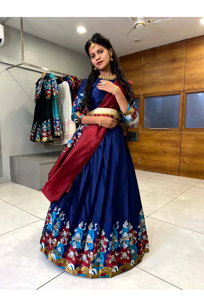 South Indian Festival Traditional Half Saree (Dhingli) - Image 11