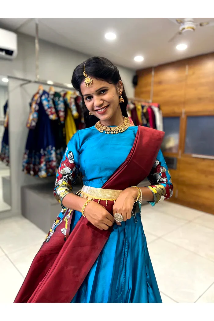 South Indian Festival Traditional Half Saree (Dhingli) - Image 44