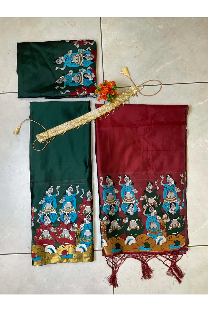 South Indian Festival Traditional Half Saree (Dhingli) - Image 48