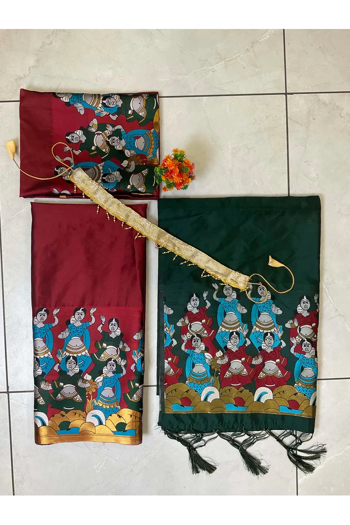 South Indian Festival Traditional Half Saree (Dhingli) - Image 55