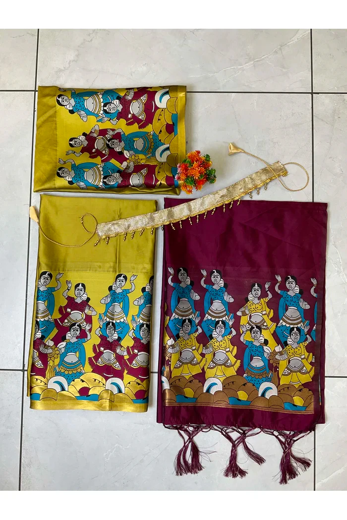 South Indian Festival Traditional Half Saree (Dhingli) - Image 64