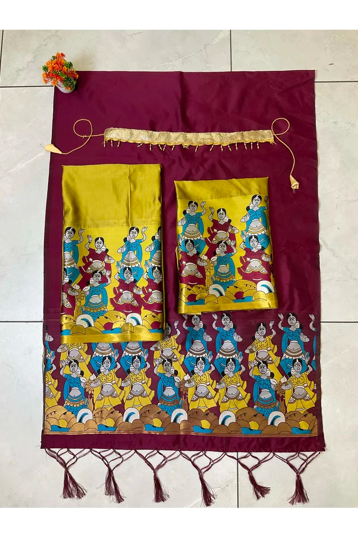 South Indian Festival Traditional Half Saree (Dhingli) - Image 66