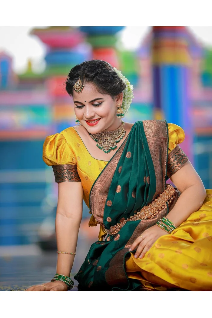 South Indian Festival Traditional Half Saree Kantara - Image 3