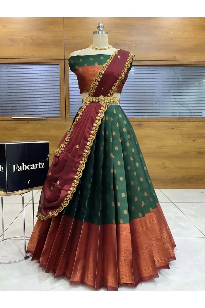South Indian Festival Traditional Half Saree Kantara - Image 51