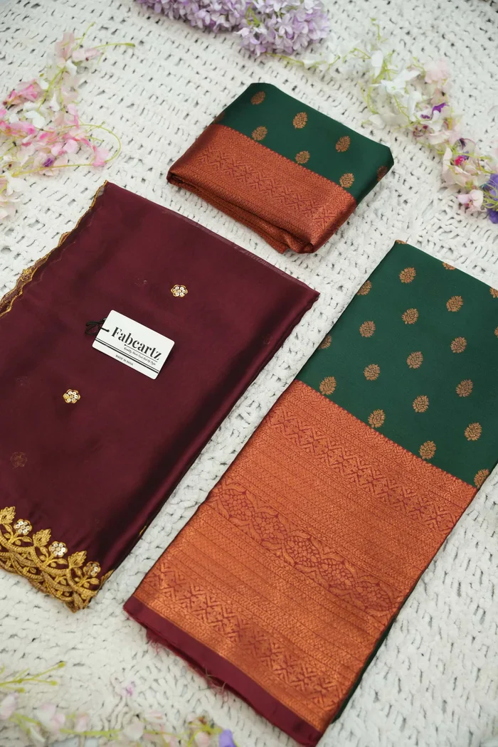 South Indian Festival Traditional Half Saree Kantara - Image 60