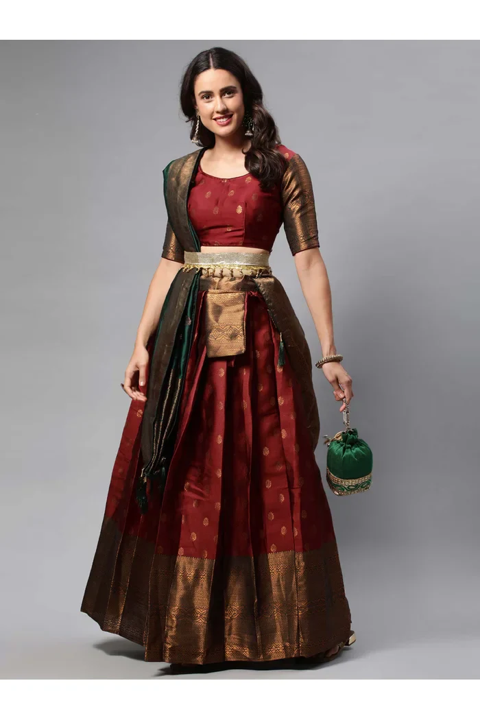 South Indian Festival Traditional Half Saree Kantara - Image 7