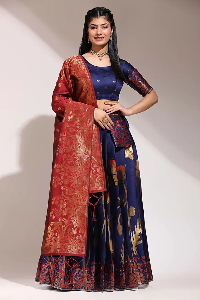 South Indian Festival Traditional Half Saree EcoPattu - Image 26