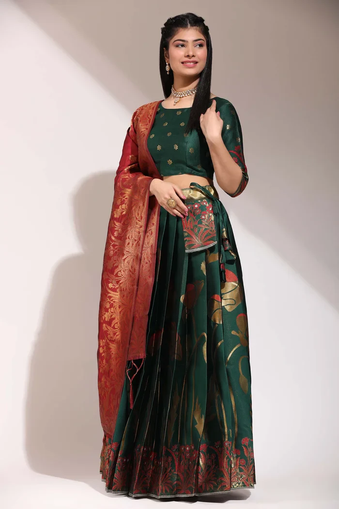 South Indian Festival Traditional Half Saree EcoPattu - Image 4